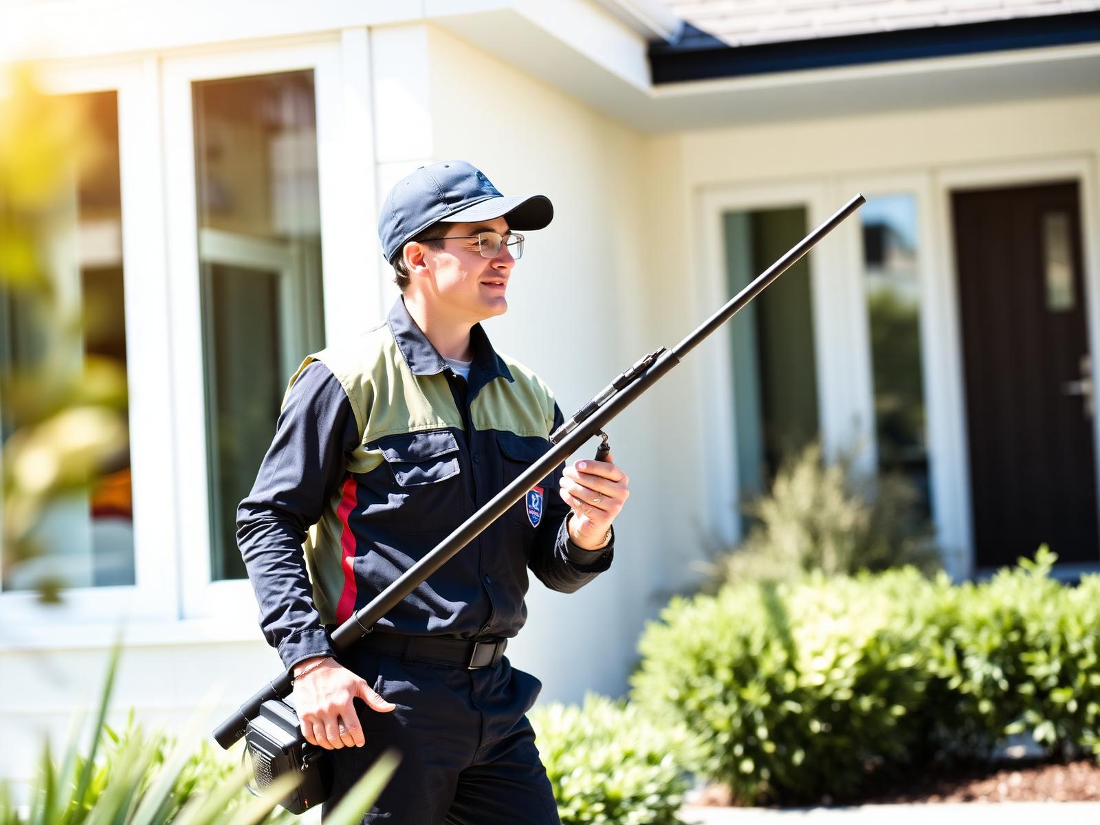Caplan Environmental technician performing eco-friendly pest inspection